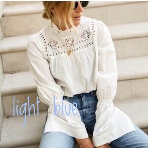 Free People Another Eternity blouse in light blue NWOT